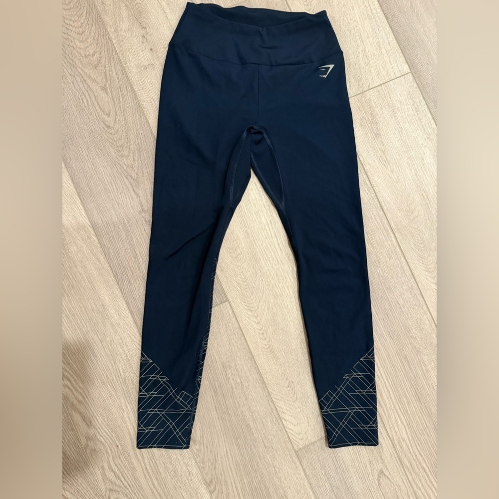 Women’s Gymshark Speed Leggings size small navy stretchy gym yoga trendy